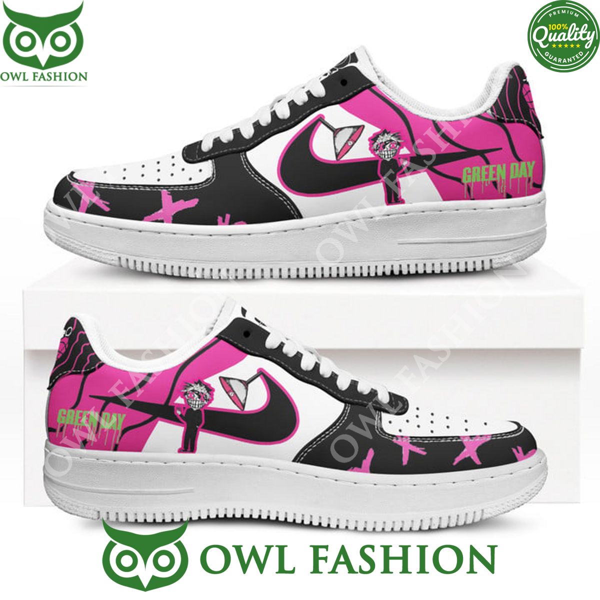 Green day Rock Band Pink Horror Naf Air Force Shoes
