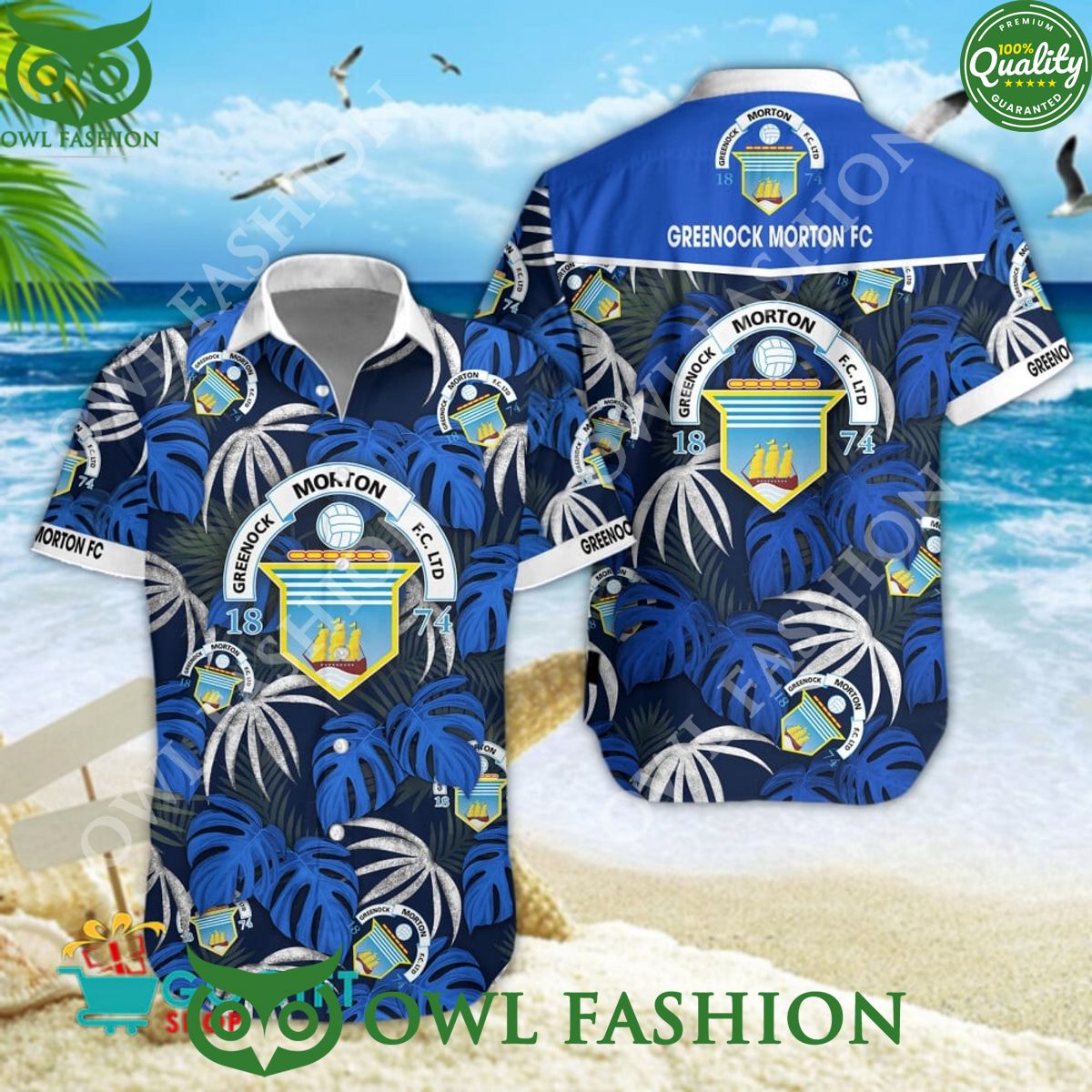 Greenock Morton F.C. SPFL Football Champion Hawaiian Shirt Summer 2024