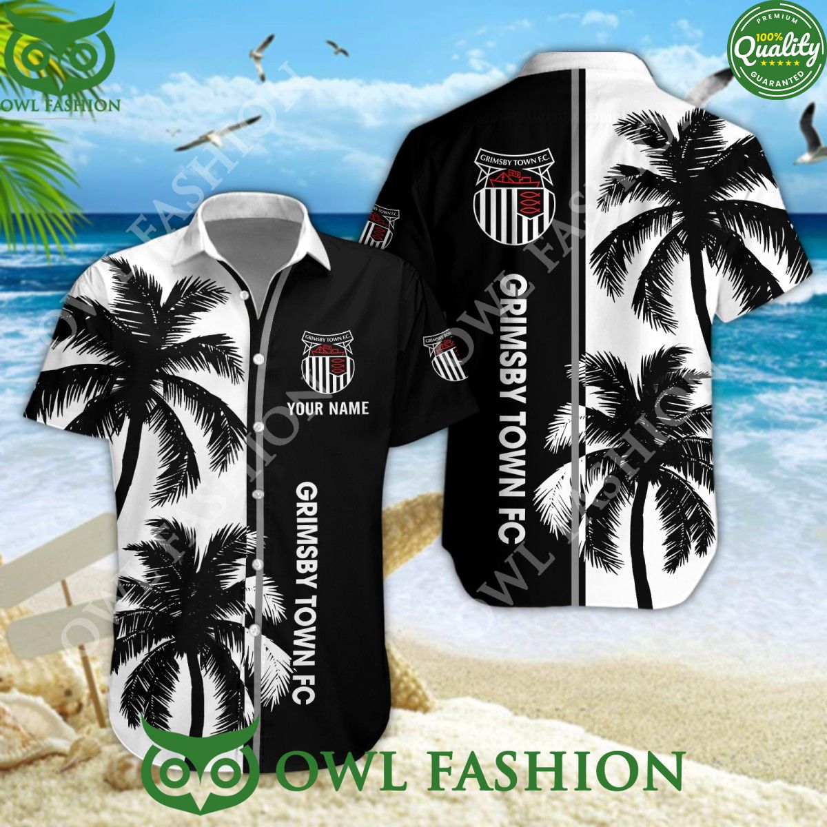 Grimsby Town EFL Summer Tropical Beach 2024 Personalized Hawaiian Shirt