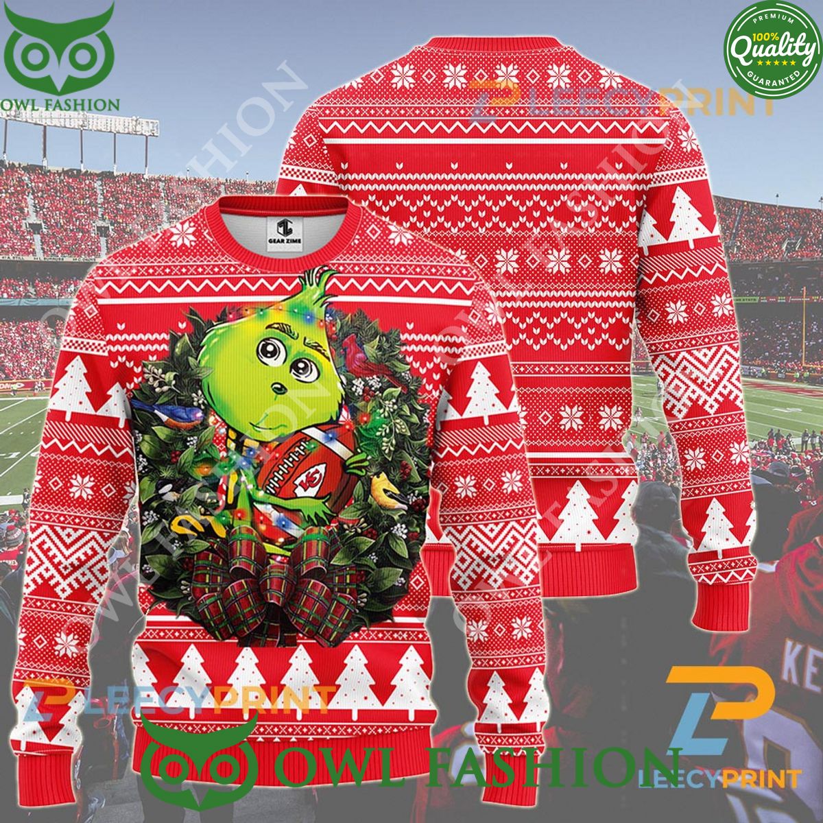 Grinch Stole Christmas Kansas City Chiefs Hug NFL Christmas Ugly Sweater Jumper