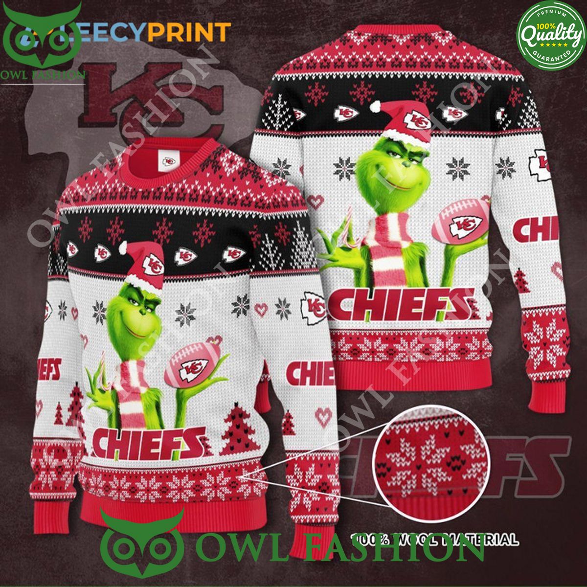 Grinch Stole Christmas Kansas City Chiefs The Gift For Fan Ugly Sweater Jumper Christmas