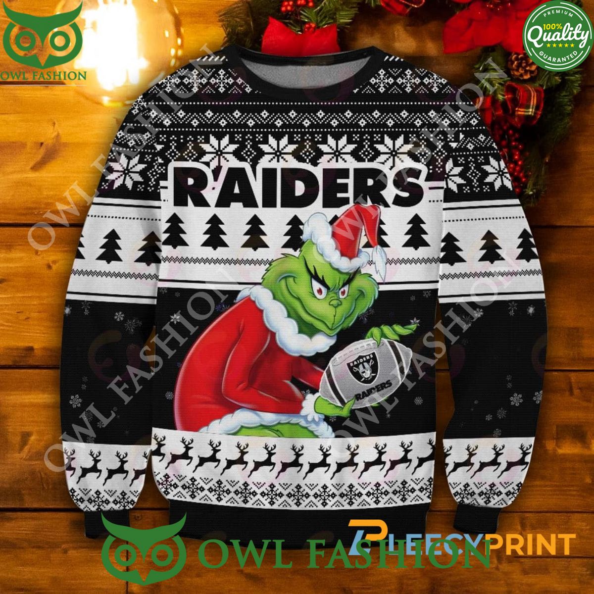 Grinch Stole Christmas Las Vegas Raiders Football Ugly Christmas Sweater Jumper