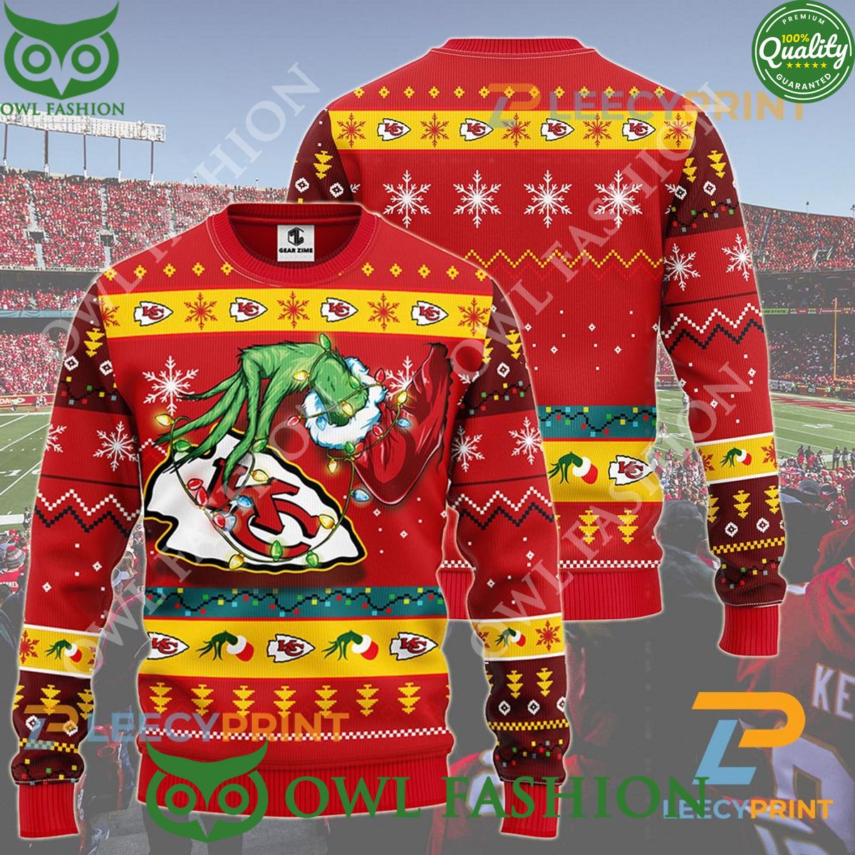Grinch stole christmas NFL Kansas City Chiefs Christmas Ugly Sweater Jumper