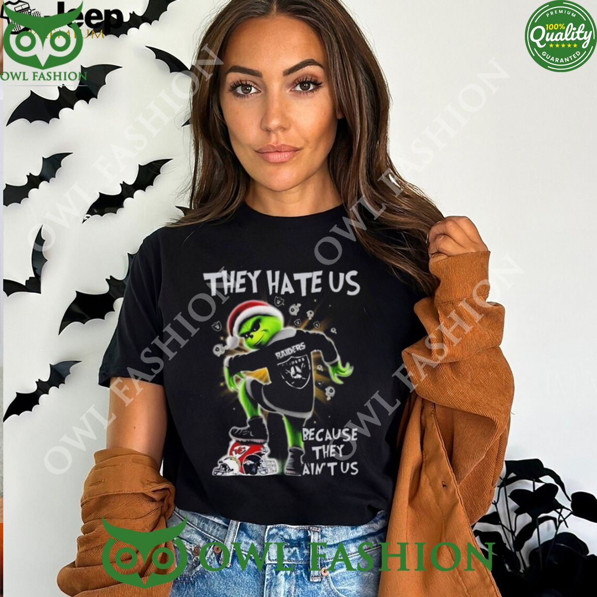 Grinch They Hate Us Because They Ain’t Us Las Vegas Raiders Tshirt