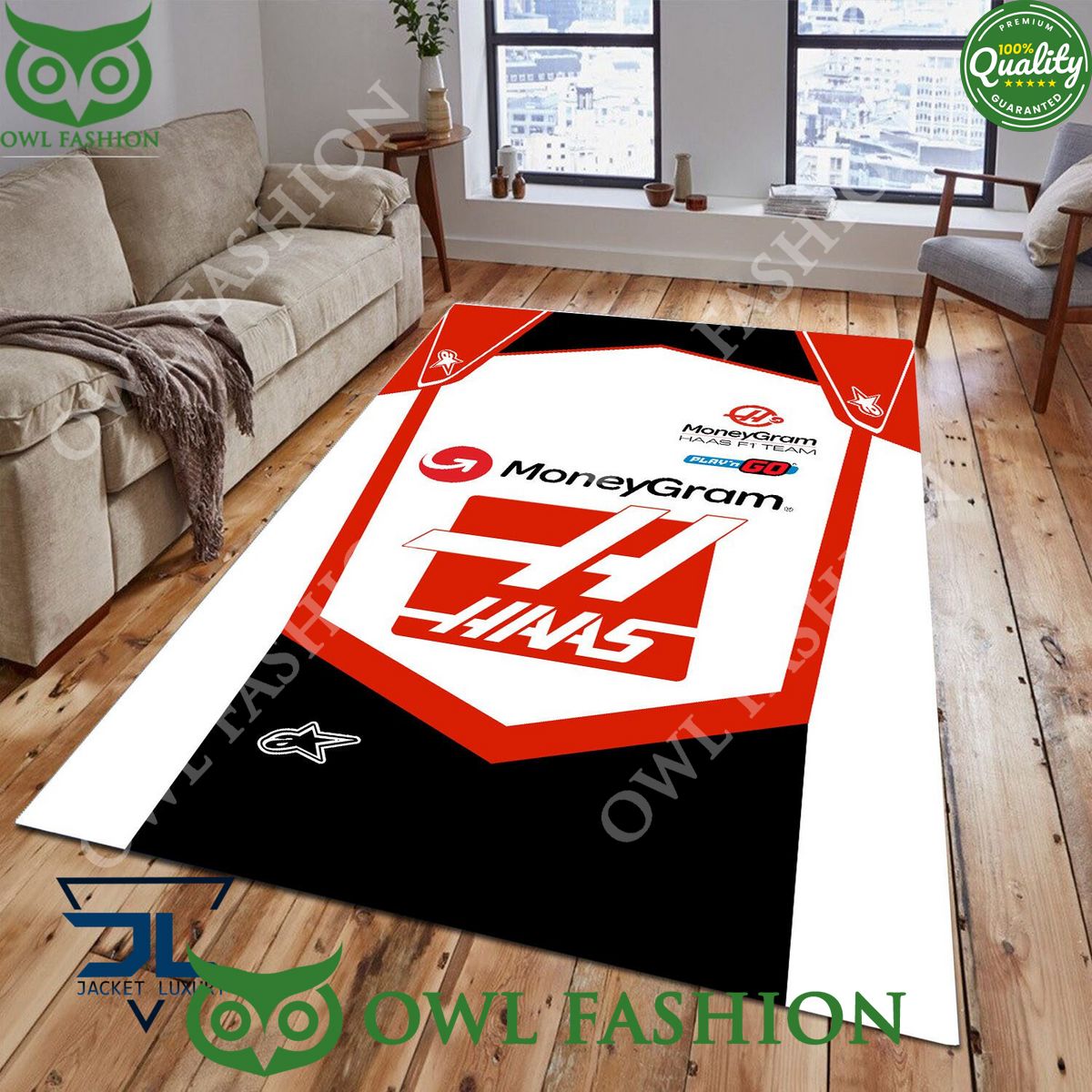 Haas F1 Team American Racing Rug Carpet Living Room Decor