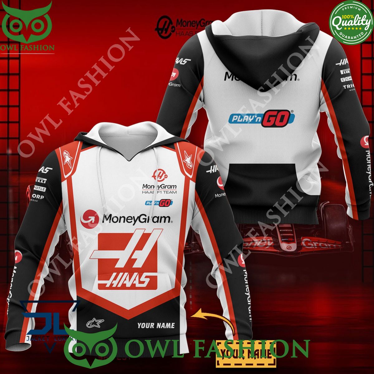 Haas F1 Team Racing 2024 Custom Name Printed Hoodie Shirt