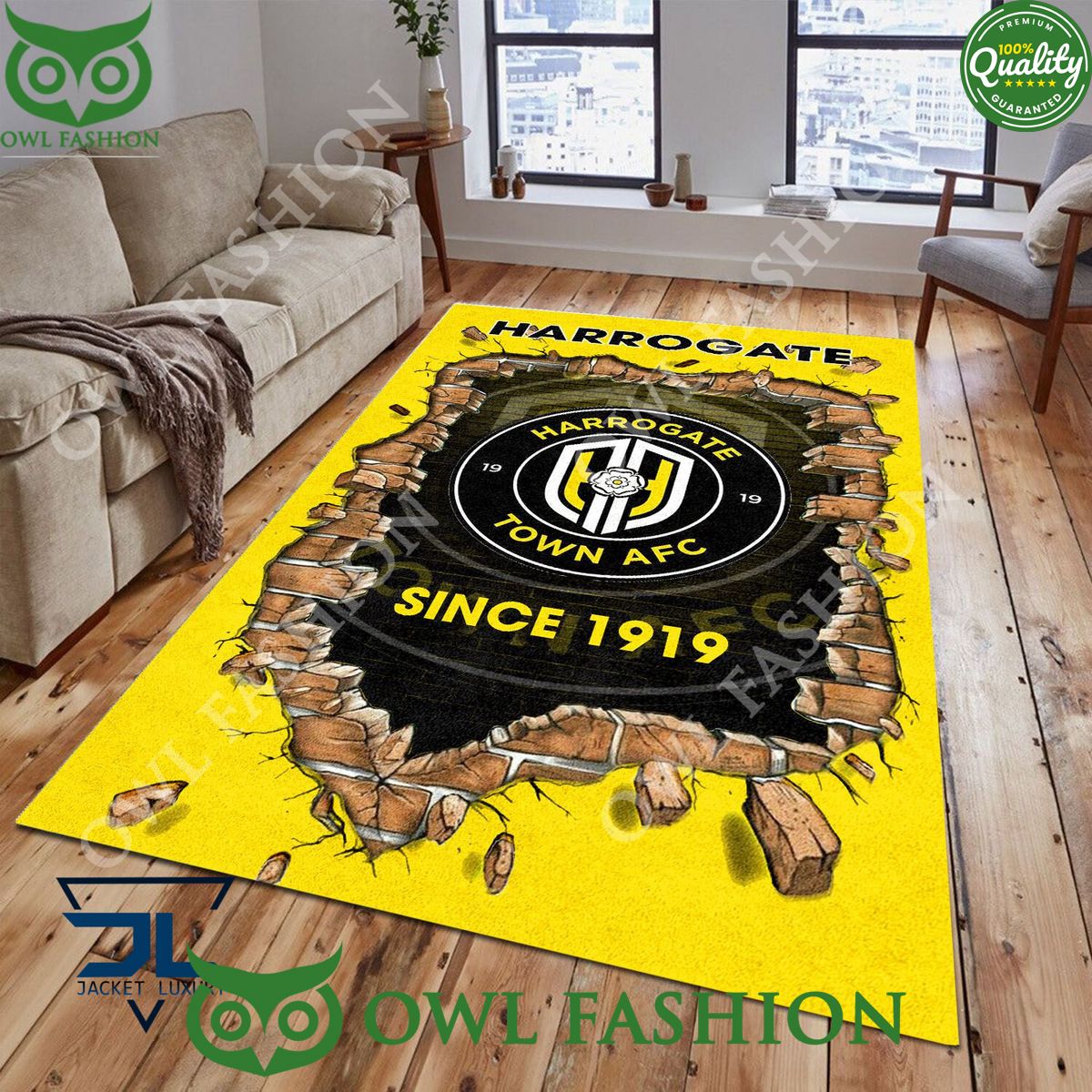 Harrogate Town AFC 1853 League Two Living Room Rug Carpet