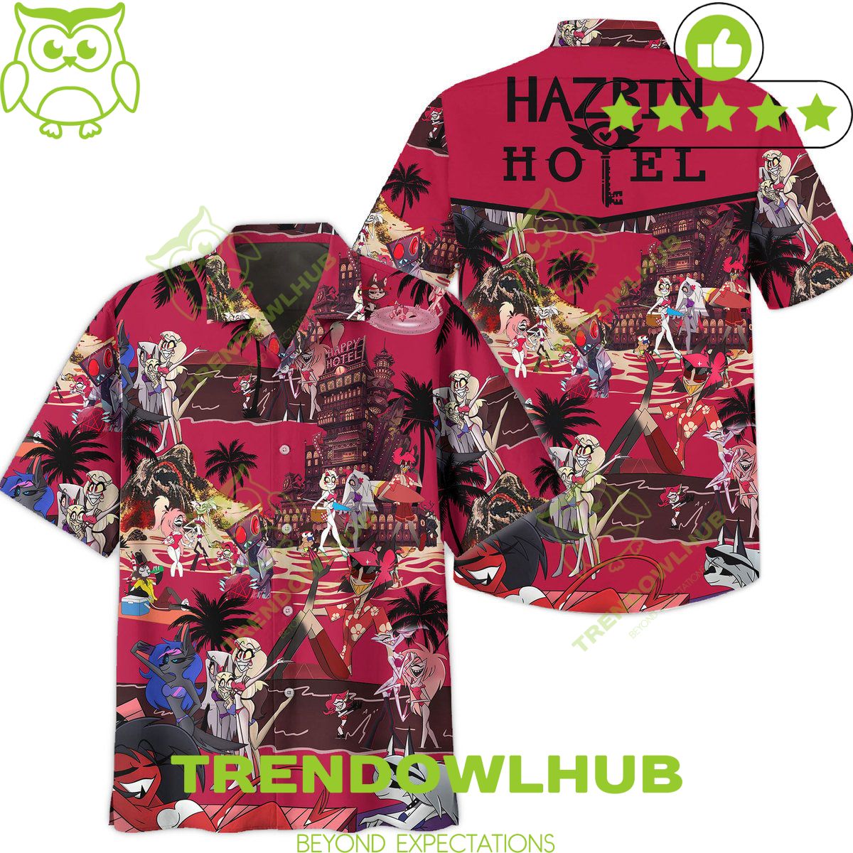 Hazbin Hotel Cartoon Characters Aloha Go the Beach hawaiian shirt