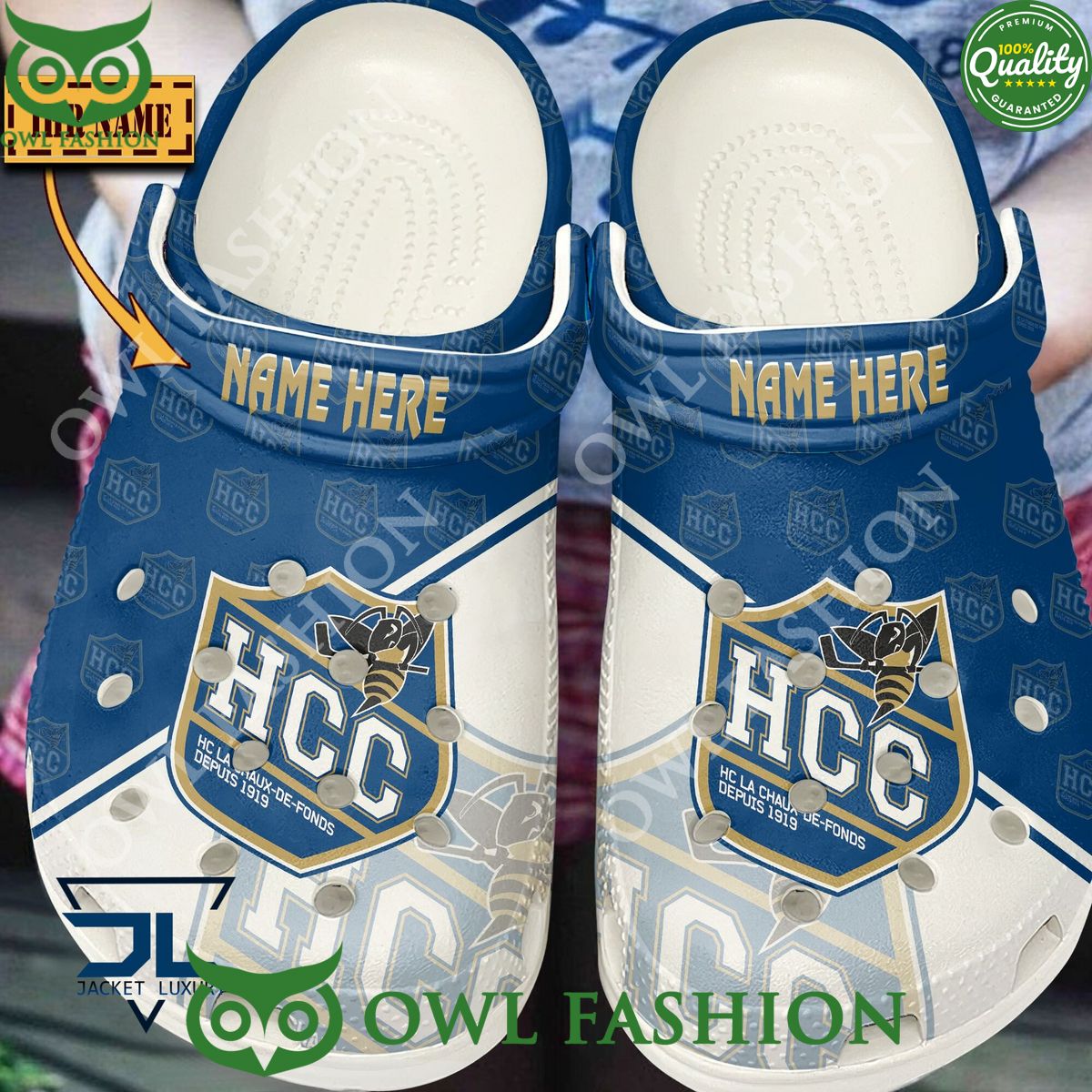 HC La Chaux-de-Fonds Ice Hockey Club Custom Crocs