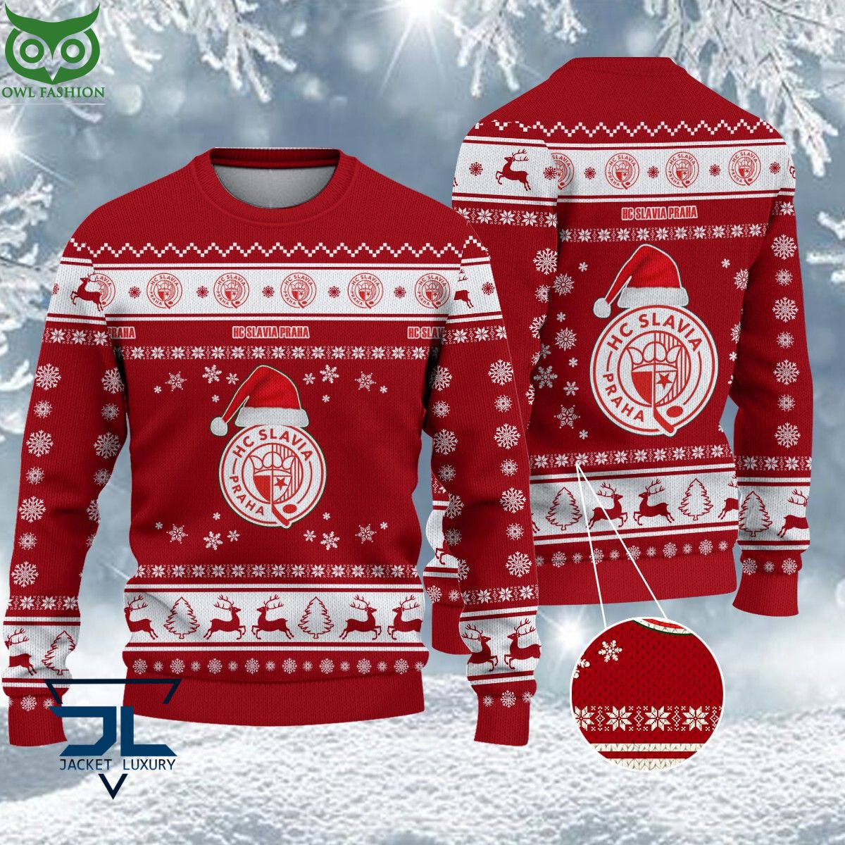 HC Slavia Praha Czech Extraliga Ugly Sweater