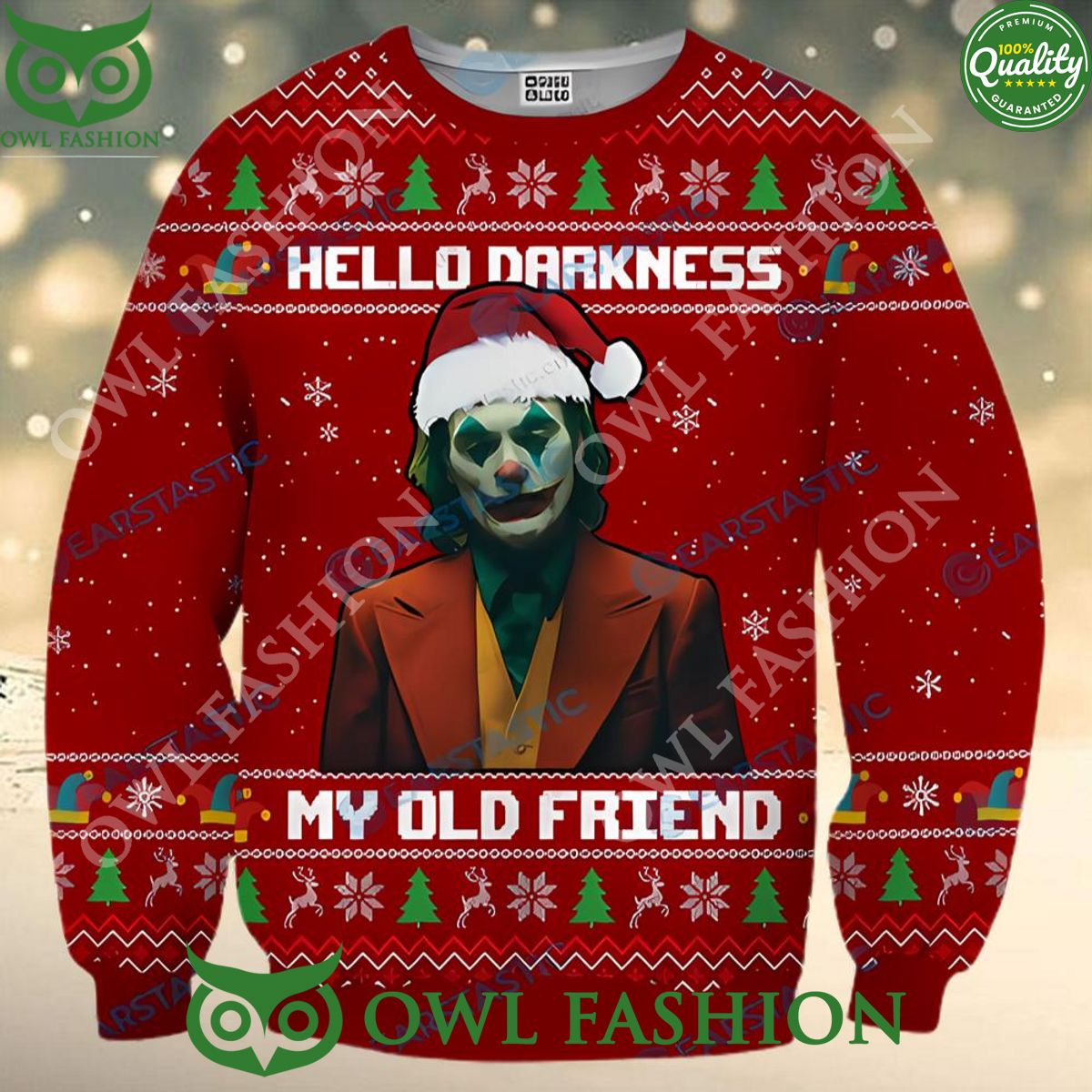 Hello Darkness My Old Friend Joker Ugly Christmas Sweater Jumper