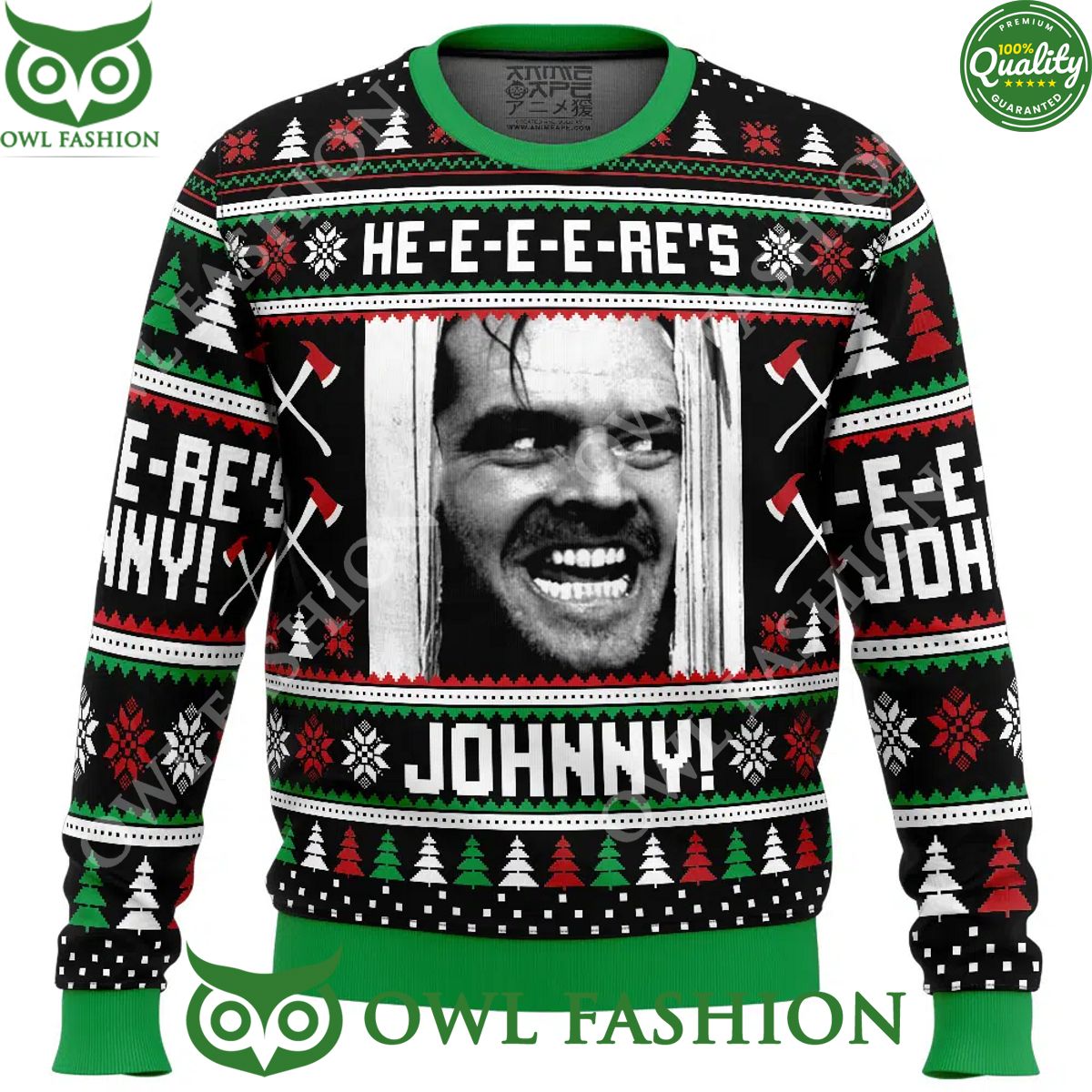 Here Johnny The Shining Ugly Christmas Sweater Jumper