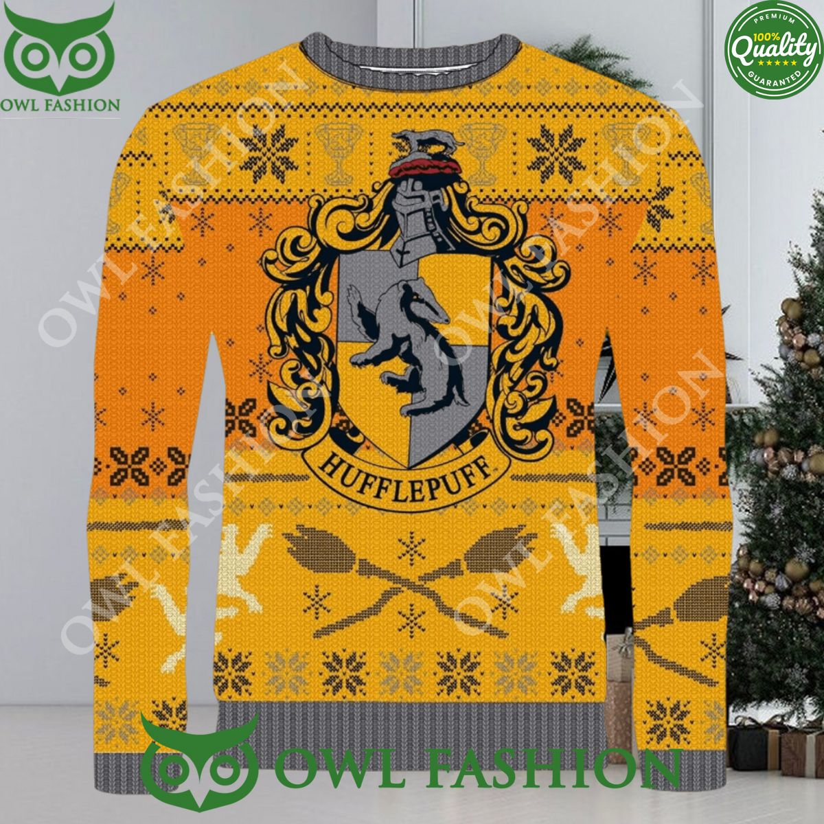 Ho Ho Hufflepuff Ugly Christmas Sweater Jumper