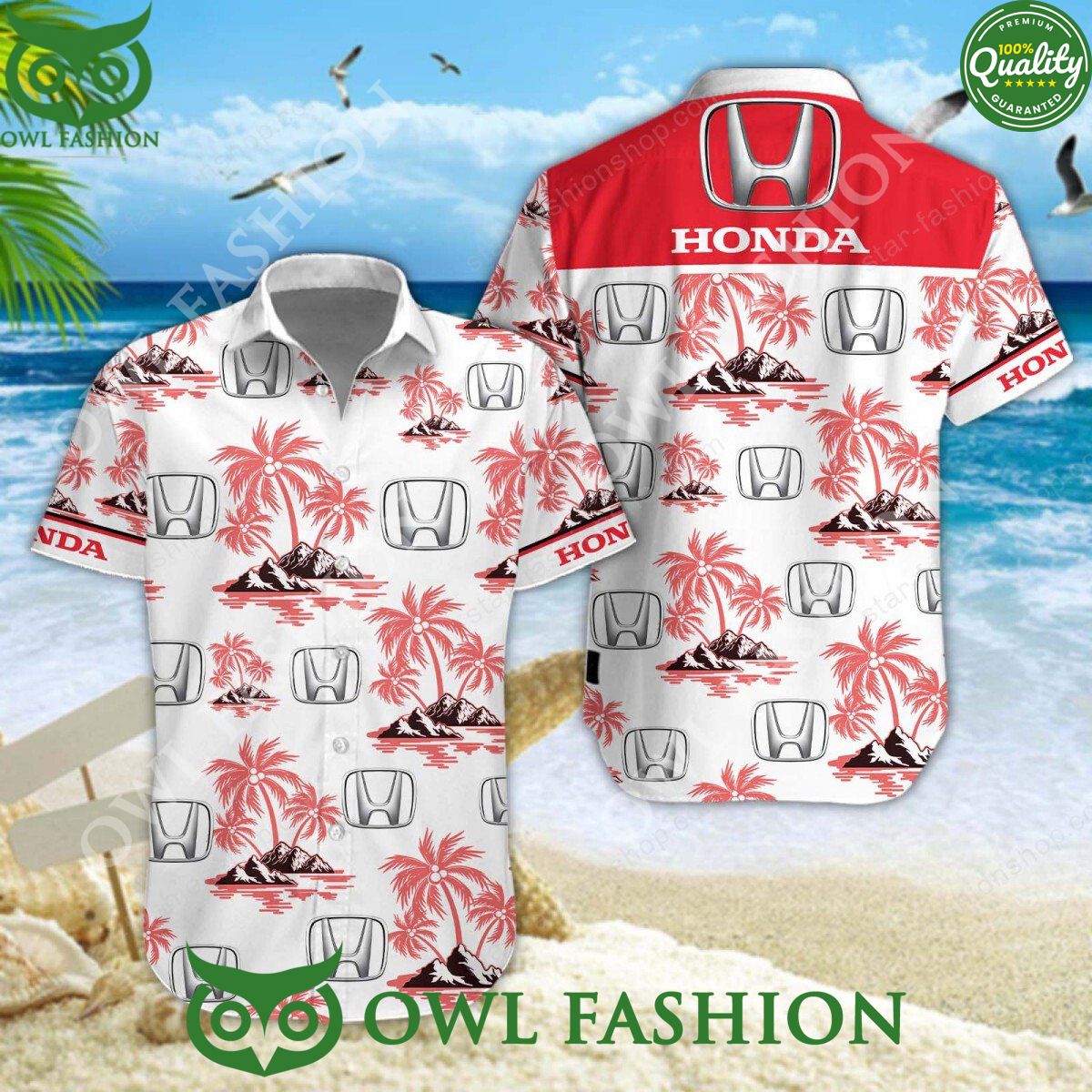 Honda Japanese Automobile Brand Hawaiian Shirt and Short