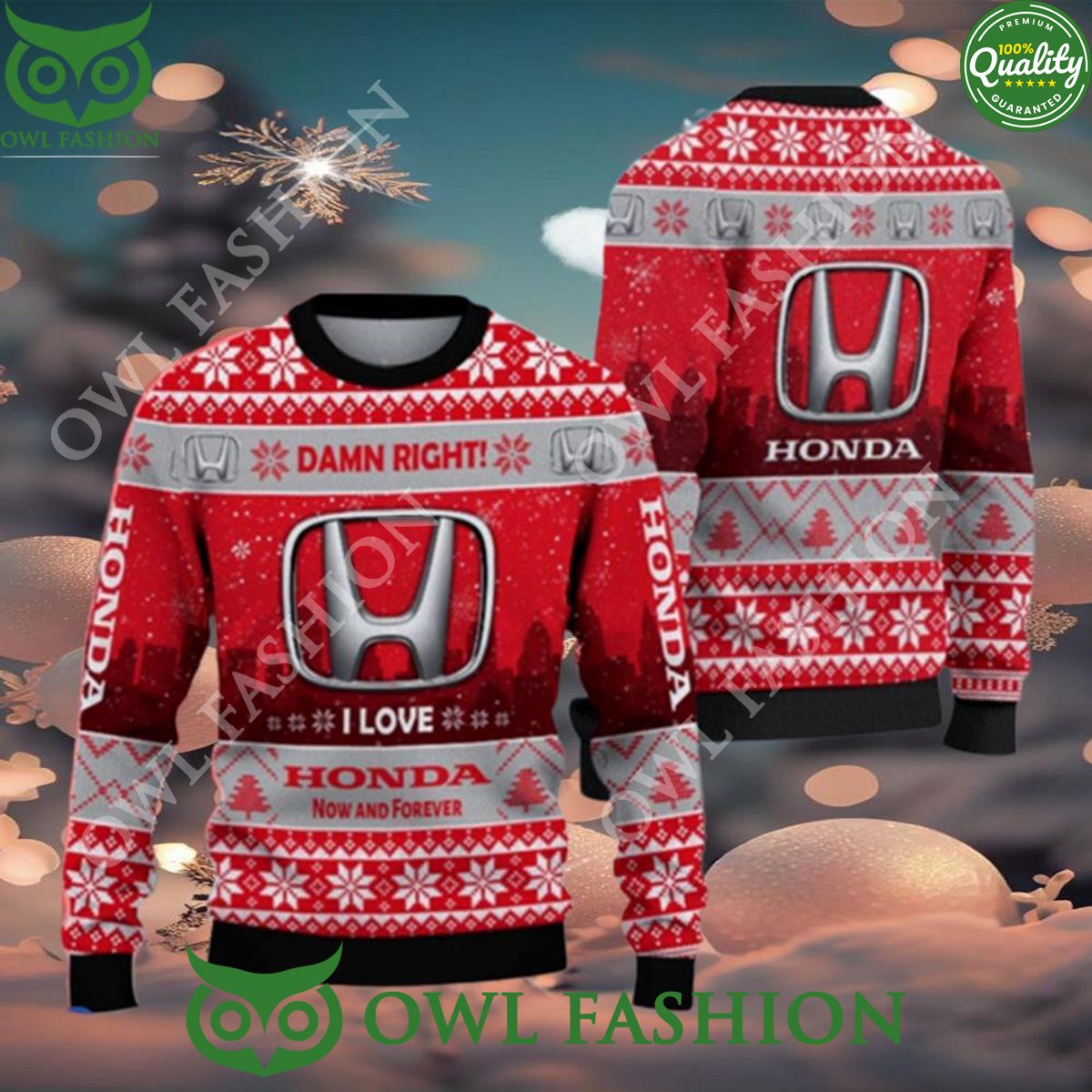 Honda Ugly Christmas Sweater Jumper Gift ideas for Christmas