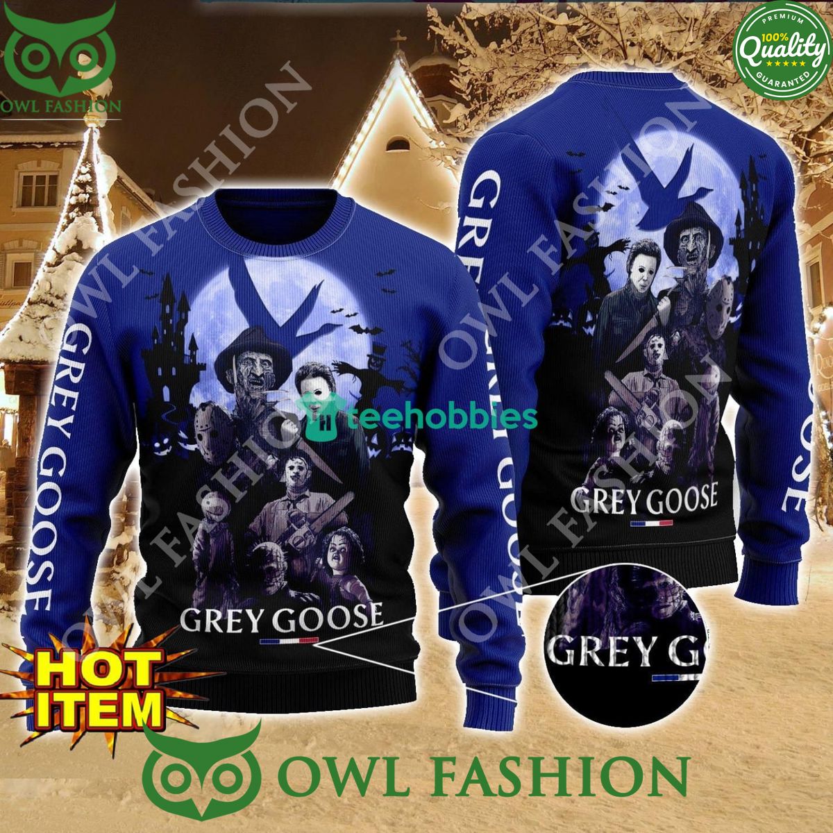 Horror Halloween Night Grey Goose Vodka 2024 Ugly Sweater