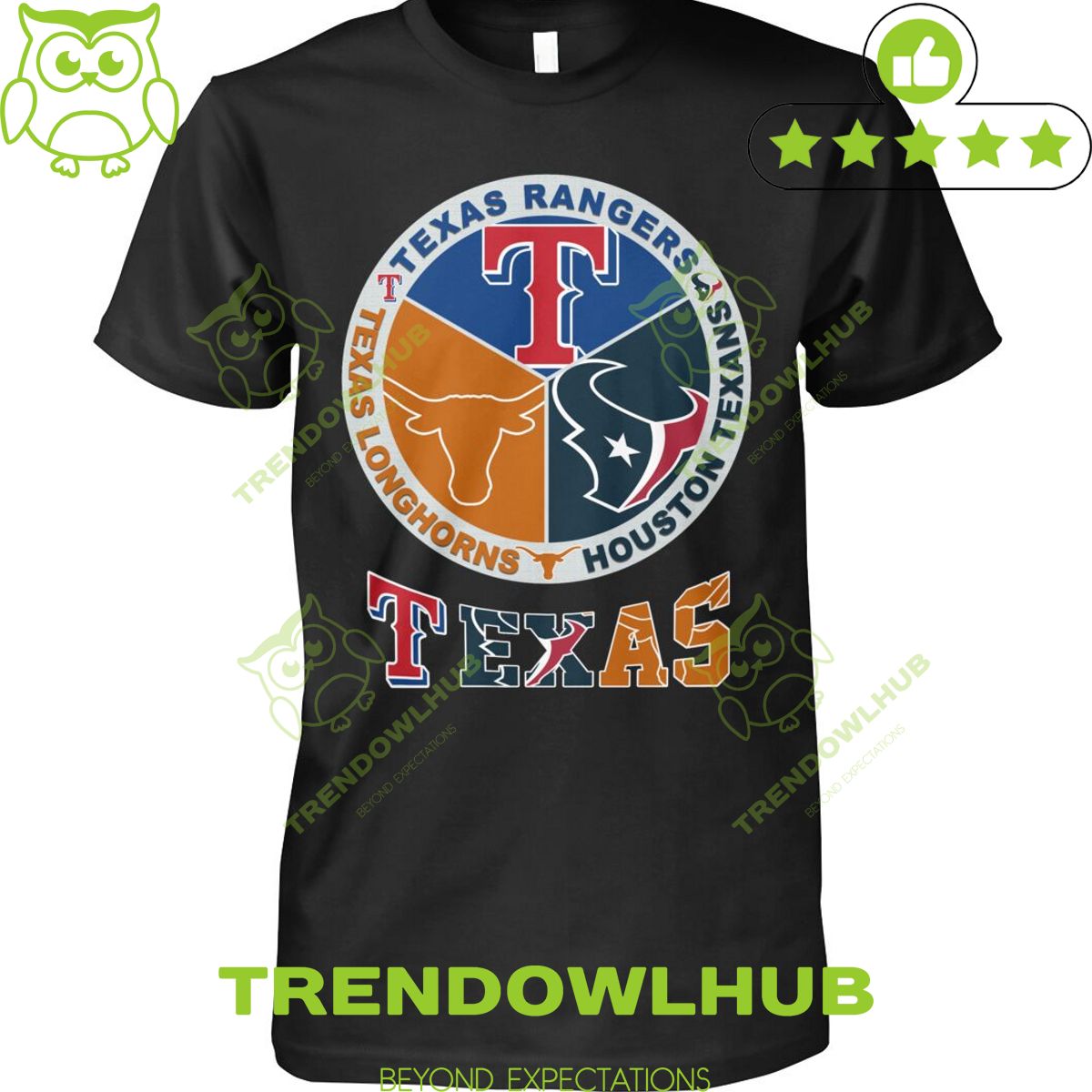 Houston Longhorns Rangers Houses of Texas football t shirt