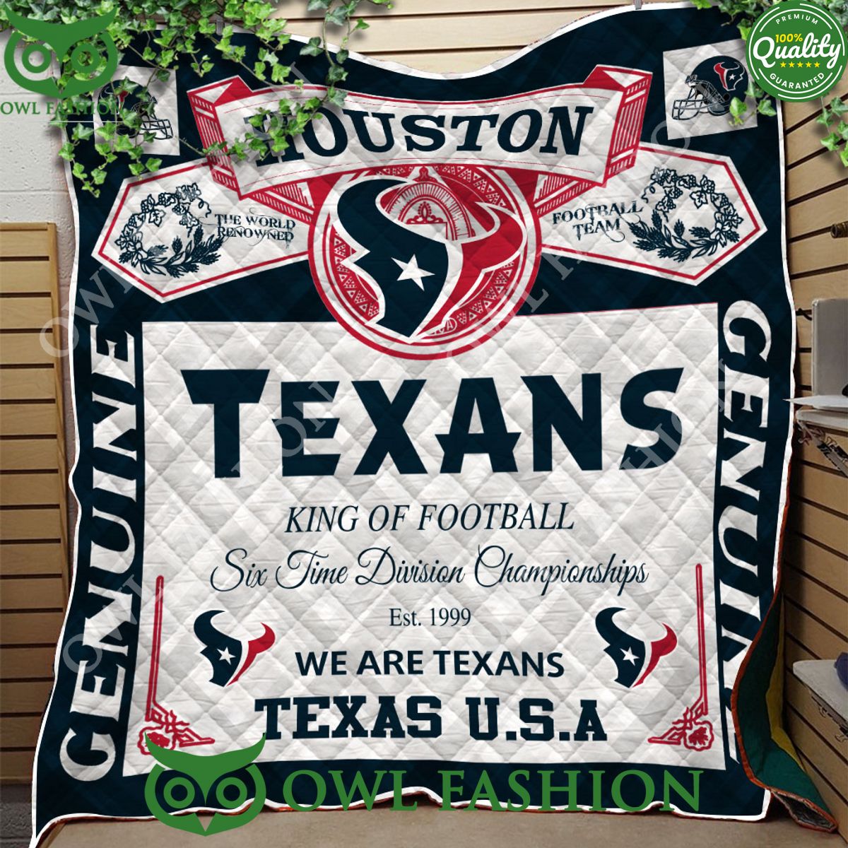 Houston Texans We Are Texas USA Six Time Champions Quilt Blanket