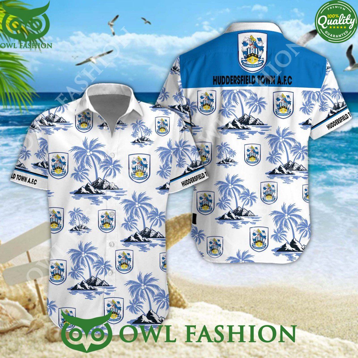 Huddersfield Town EFL Championship Beach Vibe Premium Hawaiian Shirt