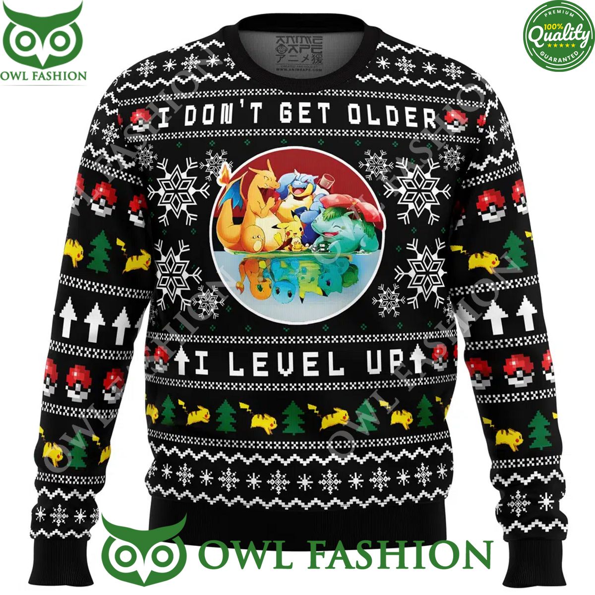I Don’t Get Older I Level Up Pokemon Ugly Christmas Sweater Jumper
