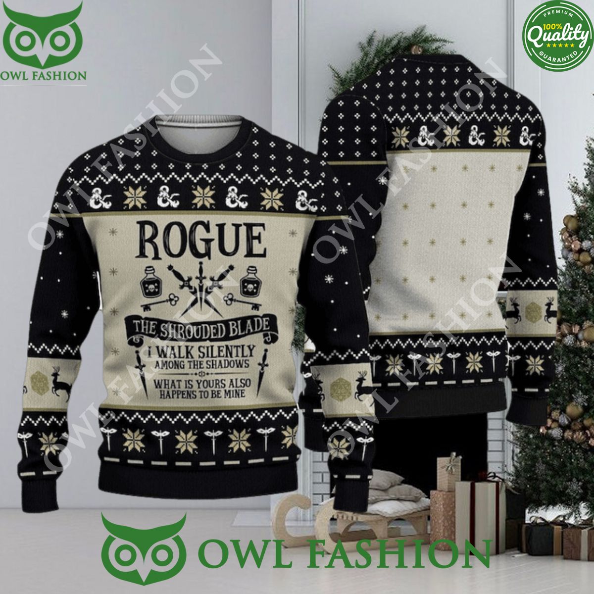 I Walk Silently Quotes 3D AOP US Movie Ugly Christmas Sweater Jumper