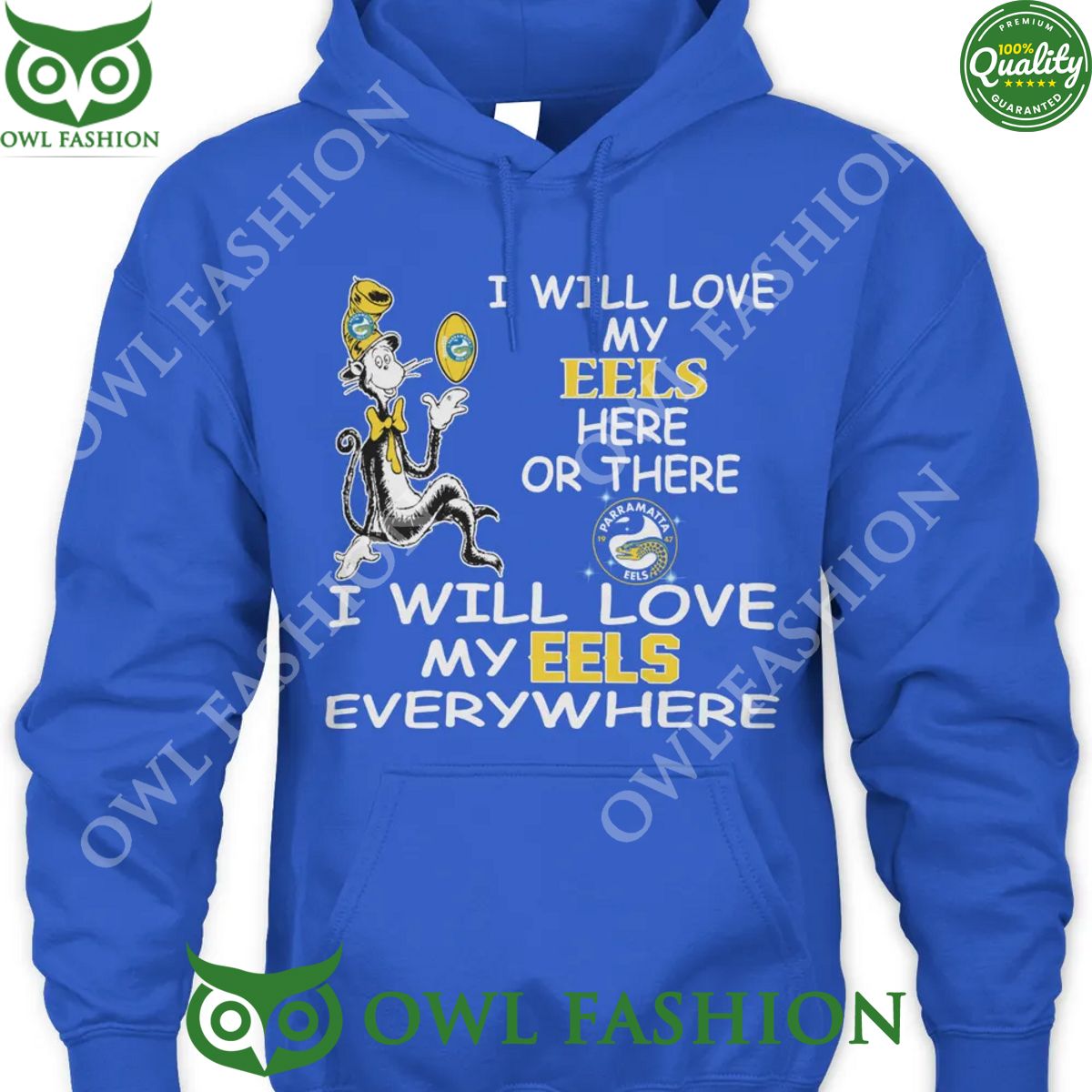 I will love my Eels here or there everywhere Eels t shirt for NRL fans