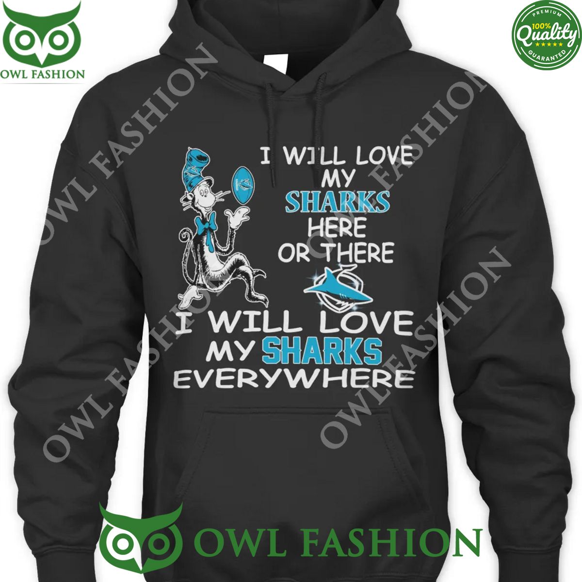 I will love my sharks here or there everywhere Cronulla Sutherland Sharks NRL t shirt