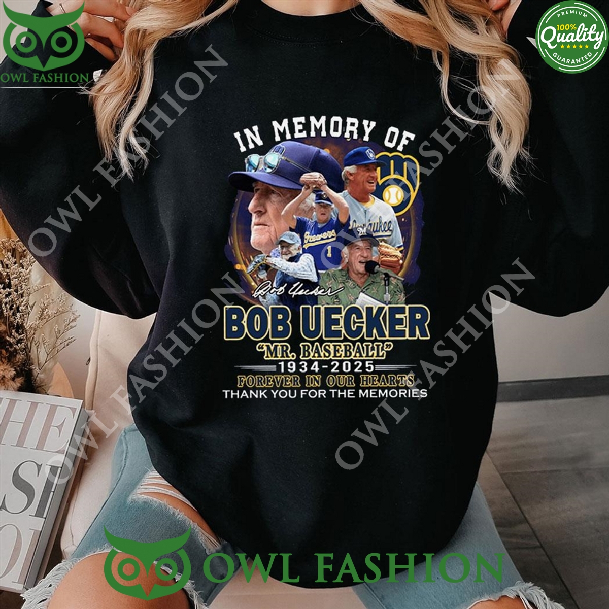 In Memory Of Bod Uecker Mr Baseball 1934 2025 Forever In Our Hearts sweatshirt