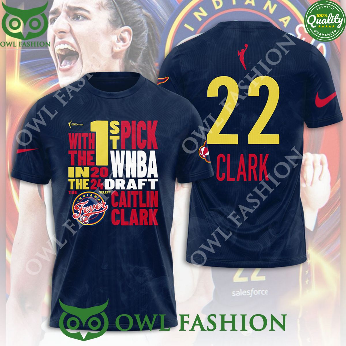 Indiana Fever x Caitlin Clark Wrestler 3D T-Shirt