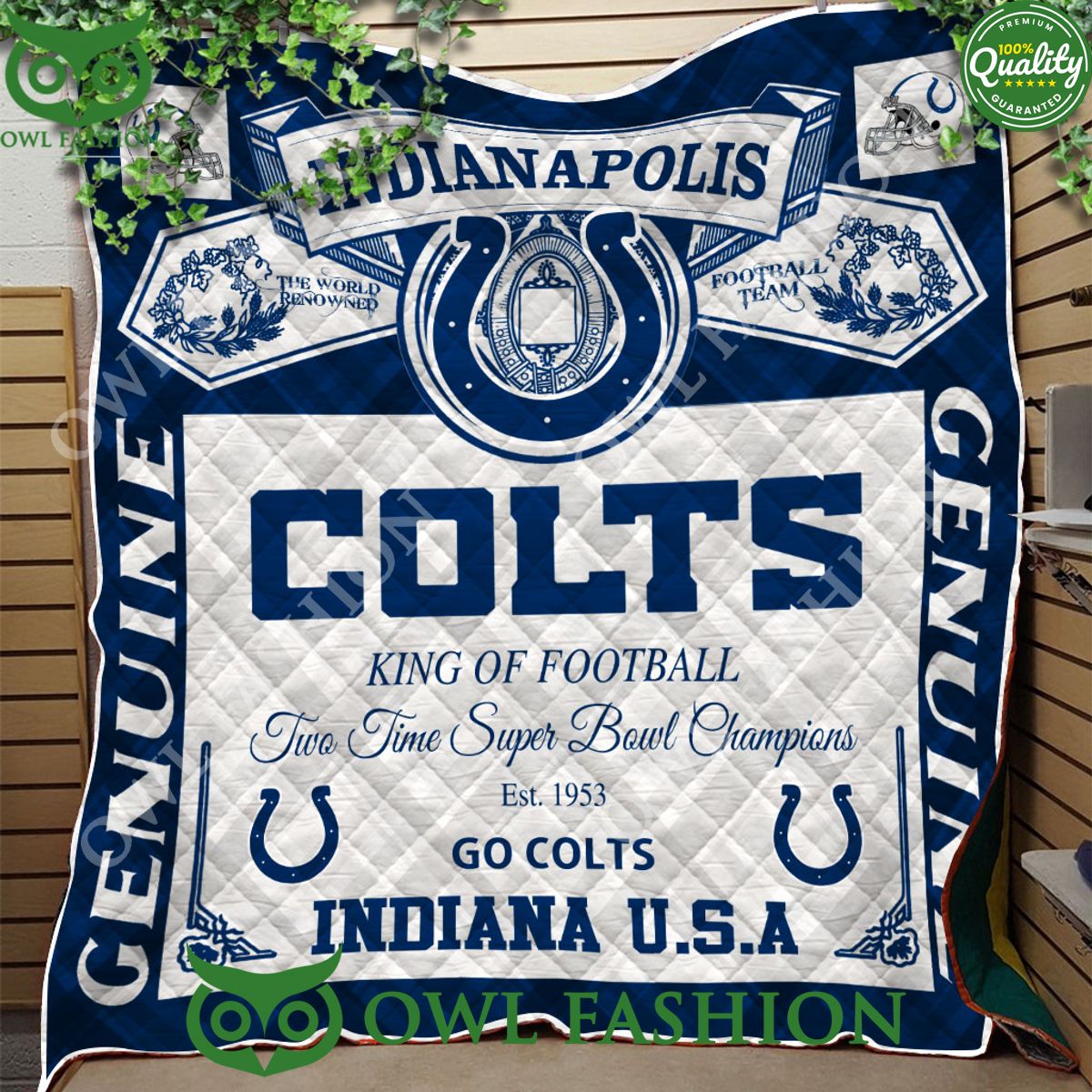 Indianapolis Colts Go Colts King Of Football 1953 Quilt Blanket