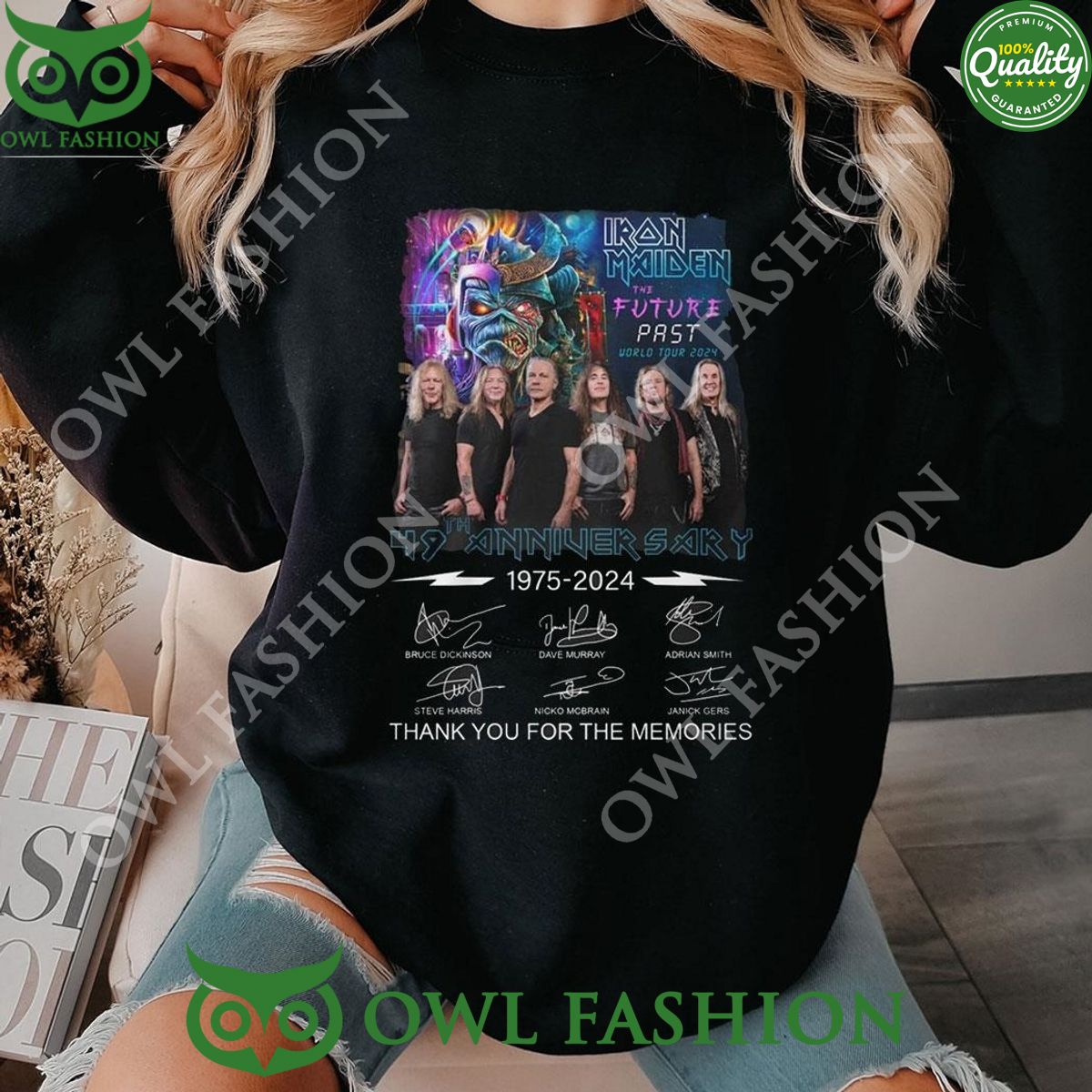 Iron Maiden The Future Past World Tour 2024 49th Anniversary 1975 2024 Sweatshirt