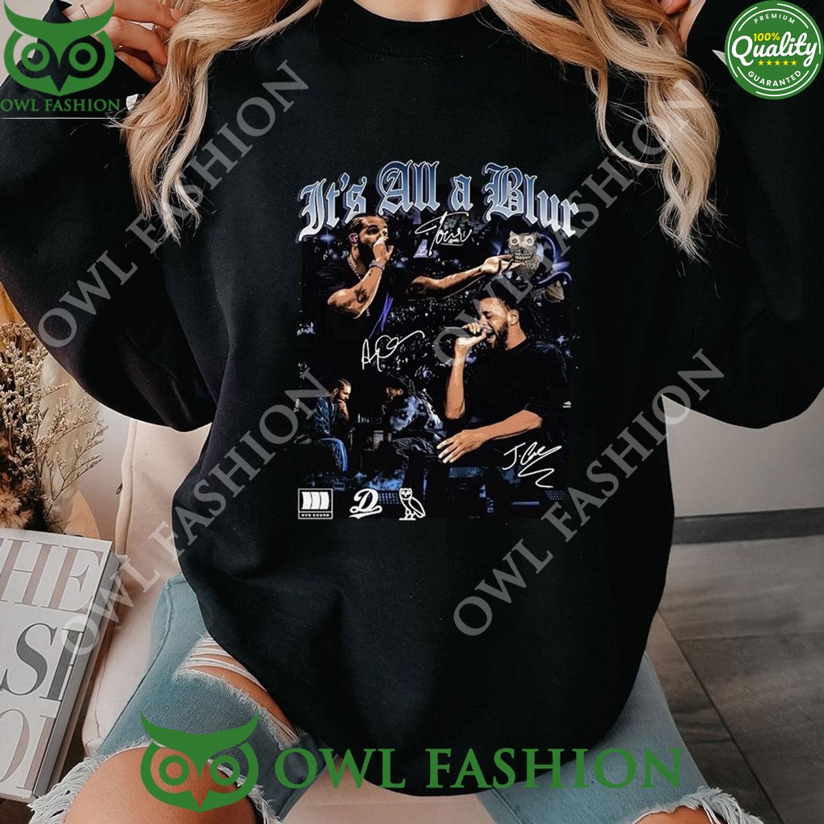 Its All A Blur Tour Shirt Big As The What 2024 Tour Drake J Cole Fan Rap Official t shirt