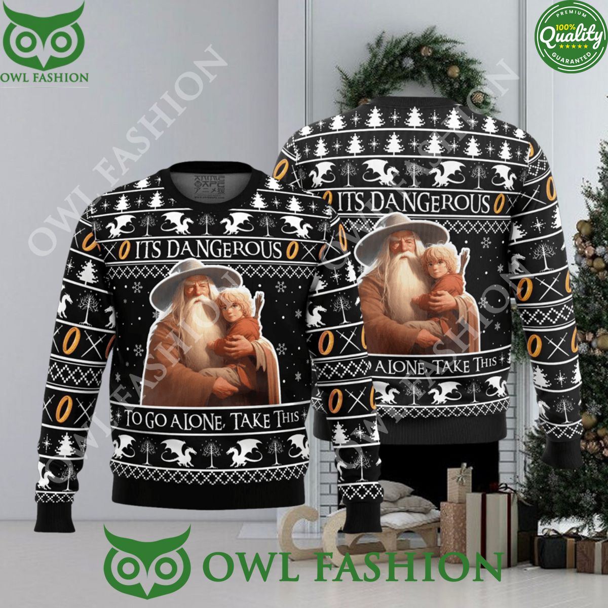 It’s Dangerous to go Alone Lord of the Rings Ugly Christmas Sweater
