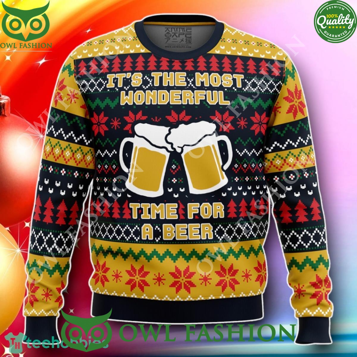 Its The Most Wonderful Time For A Beer Parody Ugly Christmas Sweater