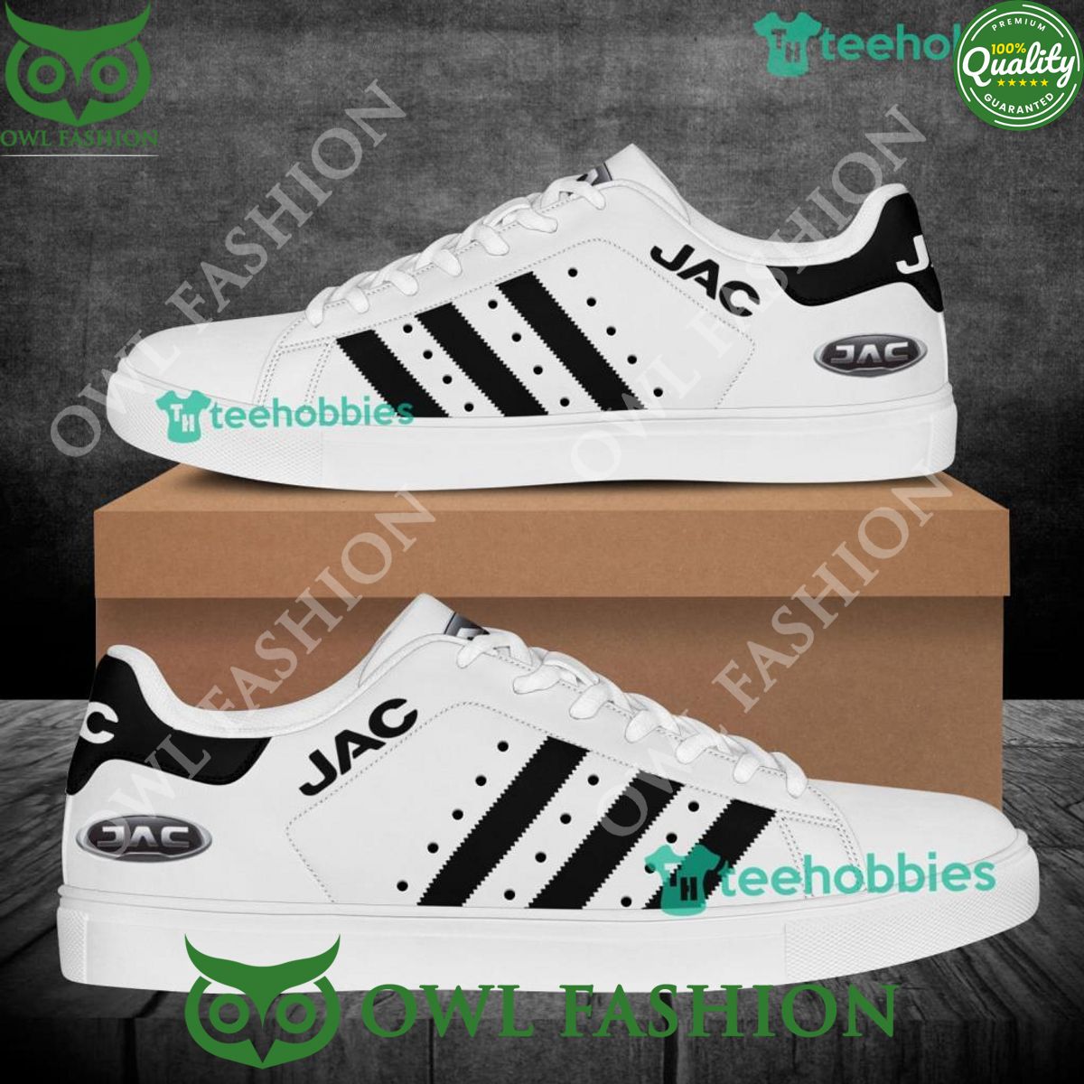 Jac Motors Logo Basic White Stan Smith Skate Shoes