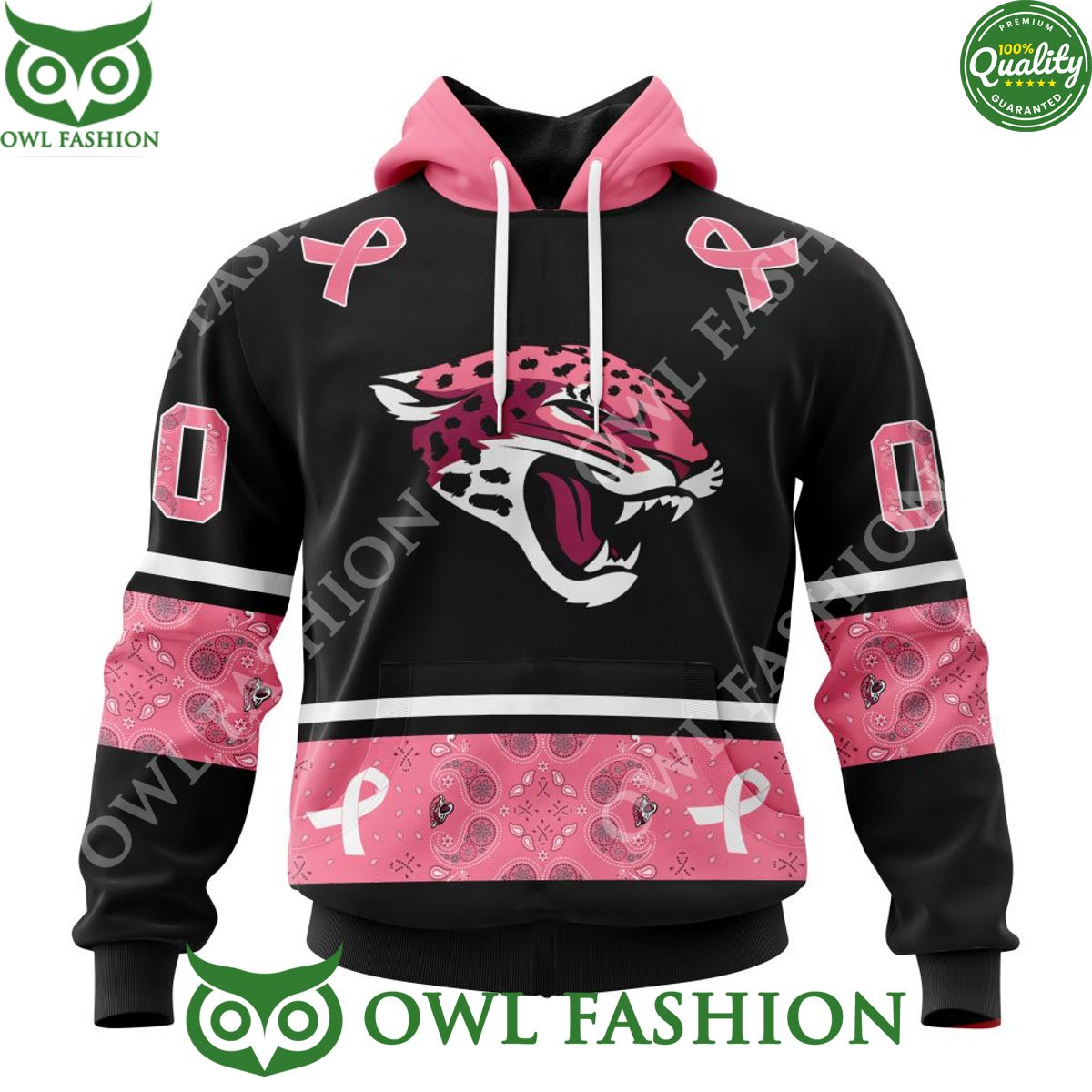 Jacksonville Jaguars Pink Breast Cancer NFL Personalized 3D Hoodie Shirt