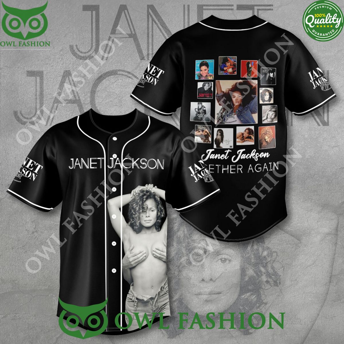 Janet Jackson Queen of Pop black Baseball Jersey