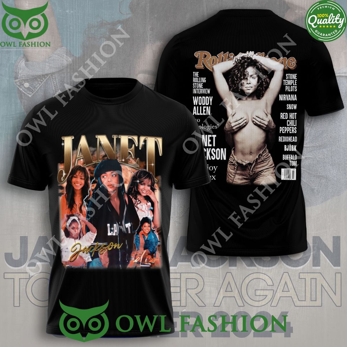 Janet Jackson Rolling Stone 3D Tshirt Hoodie