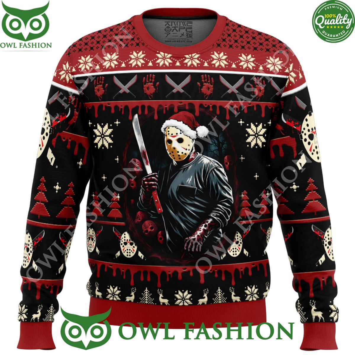 Jason Voorhees Firday the 13th Ugly Christmas Sweater Jumper