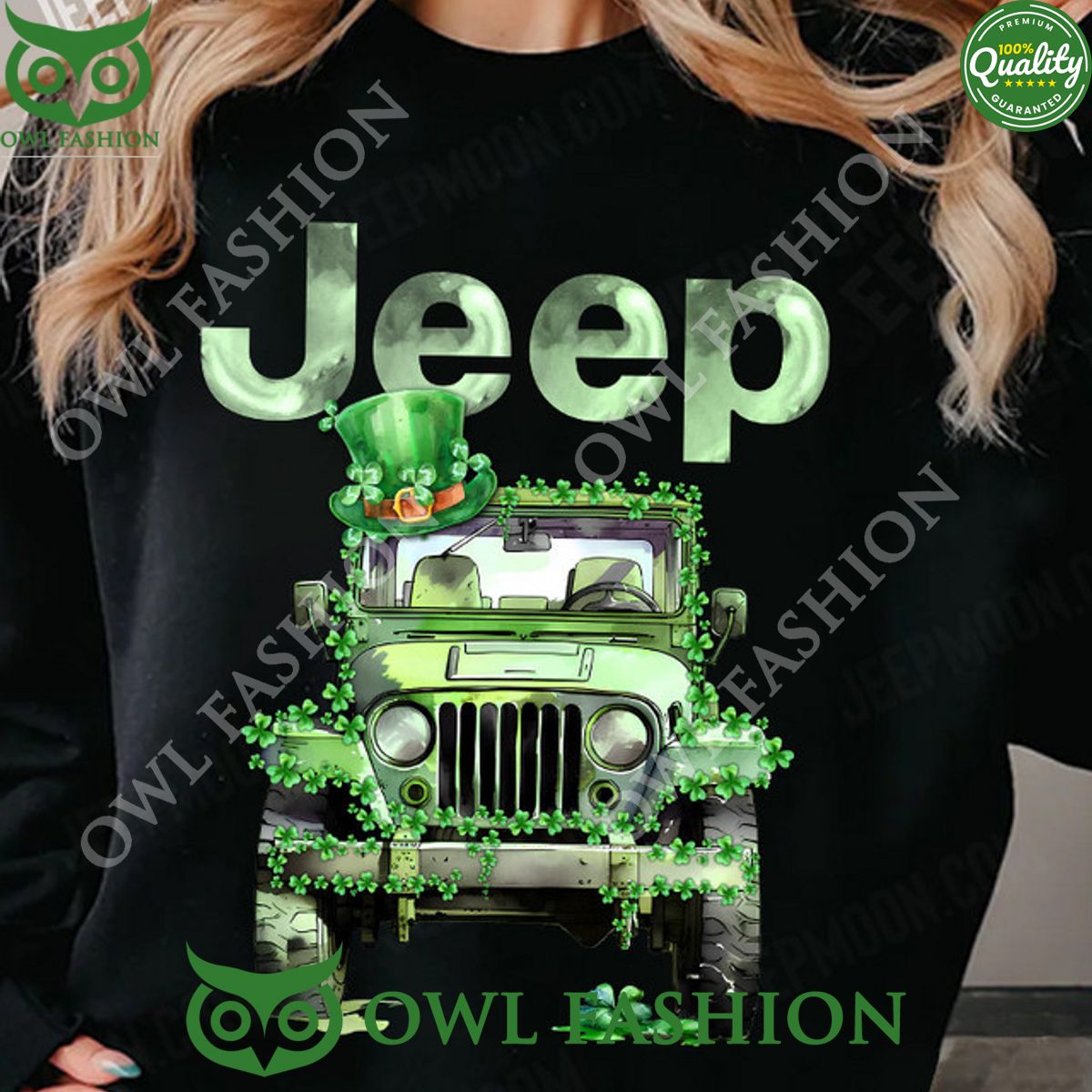 Jeep Car Patrick Day Watercolor sweatshirt