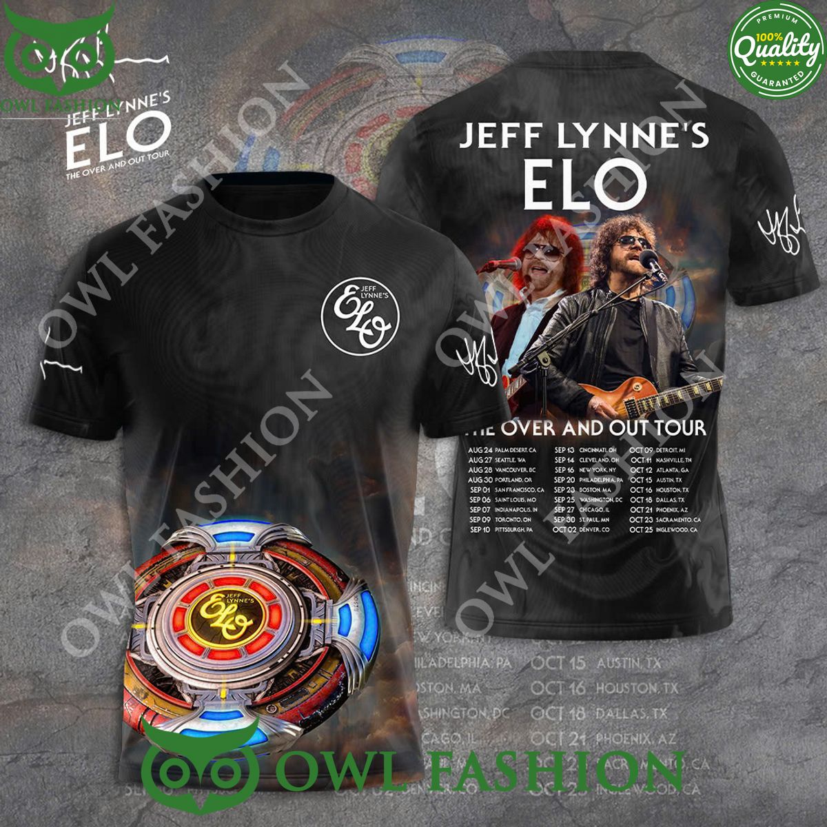 Jeff Lynne ELO The Over and Our Tour 3D t Shirt