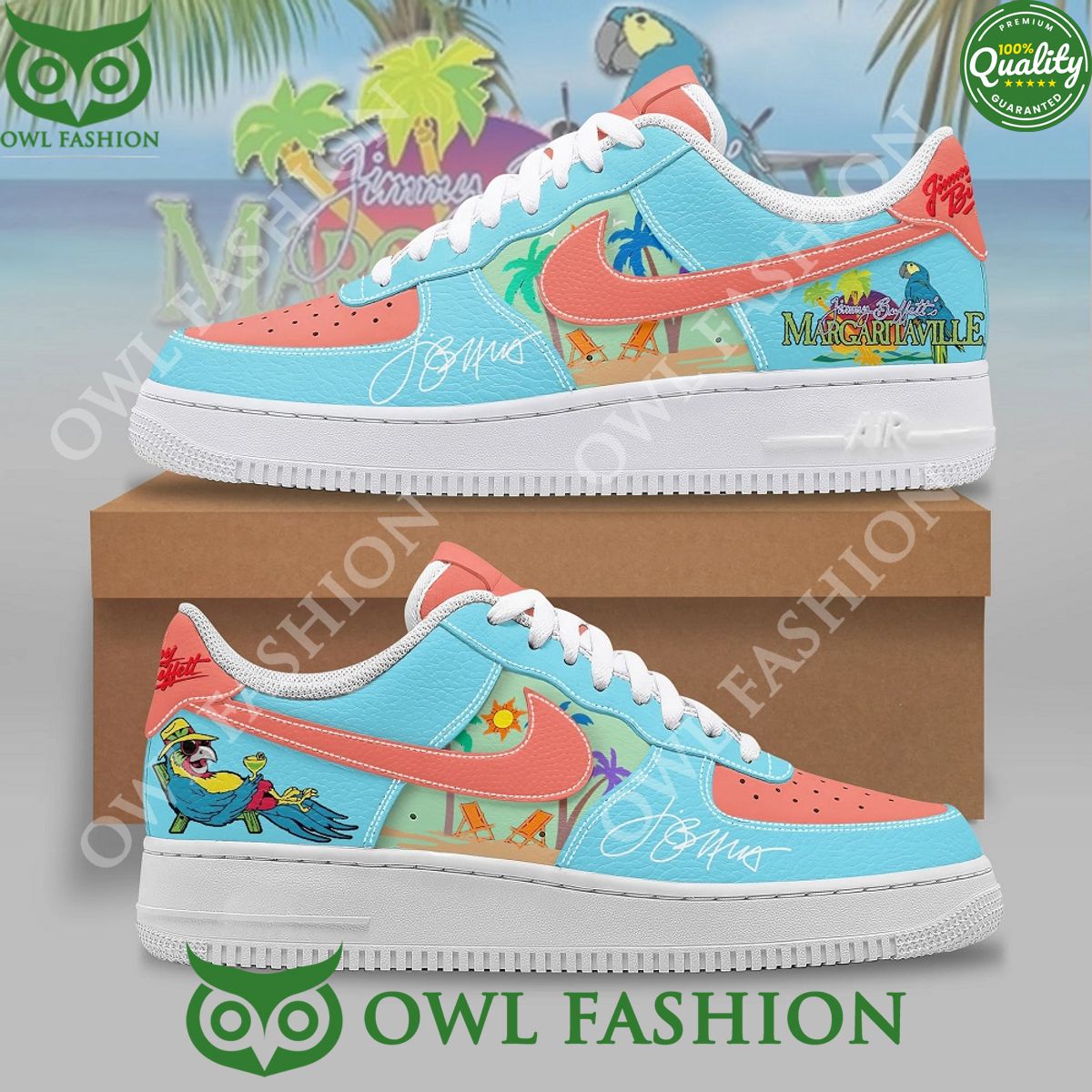 Jimmy Buffett Margaritaville Song Air Force 1 Sneaker