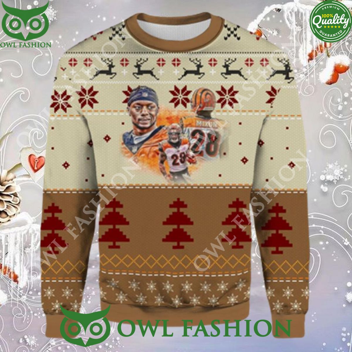 Joe Mixon Ugly Christmas Sweater Jumper