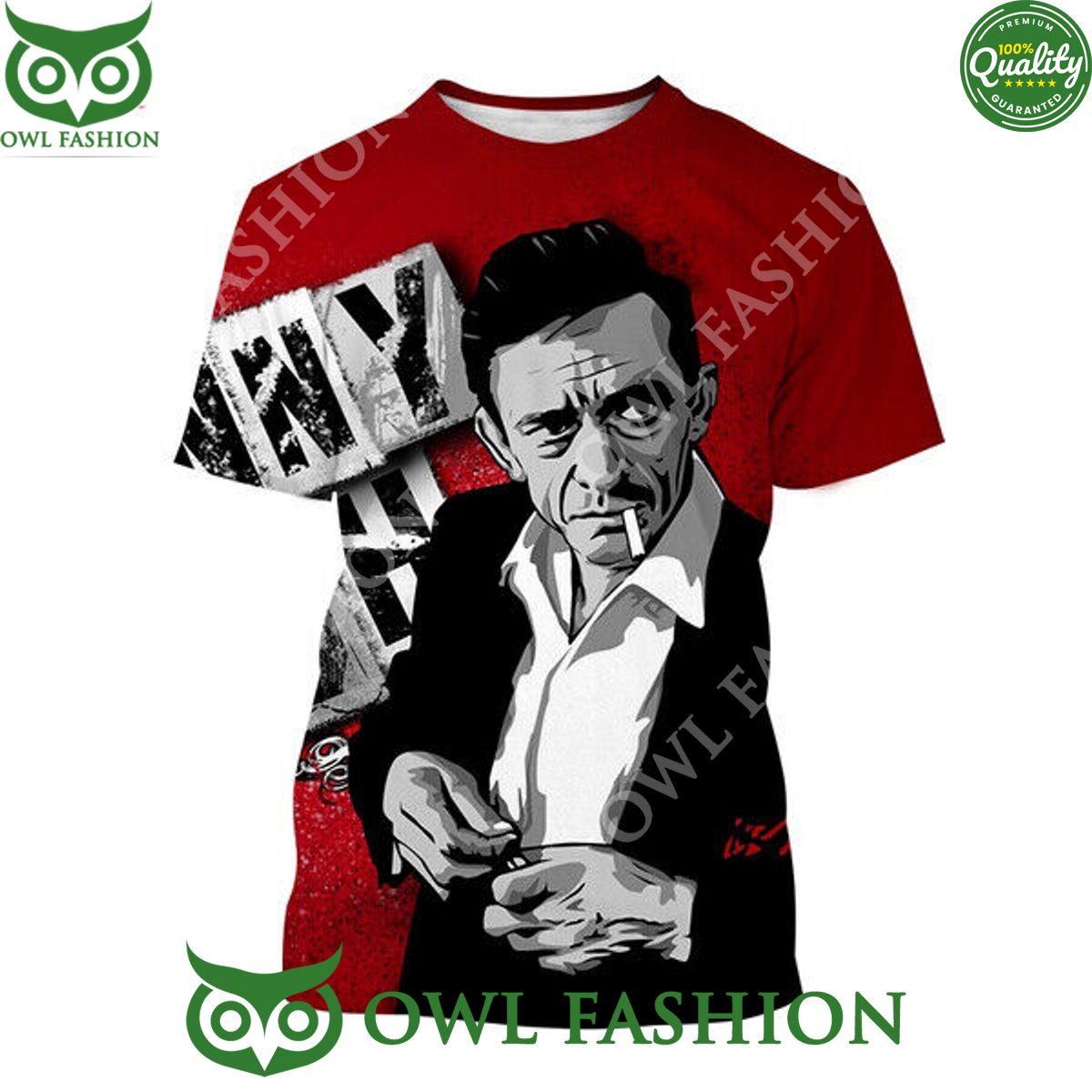 Johnny Cash Smoking Black for the Man in black t shirt