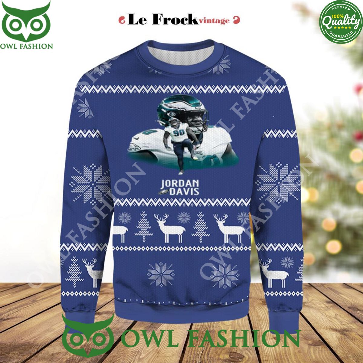 Jordan Davis Philadelphia Eagles Premium Ugly Christmas Sweater Jumper