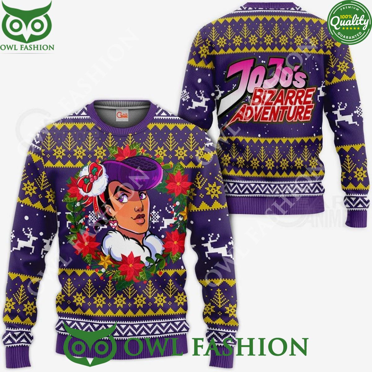 Josuke Higashikata Jojo Bizarre Adventure Ugly Christmas Sweater Jumper