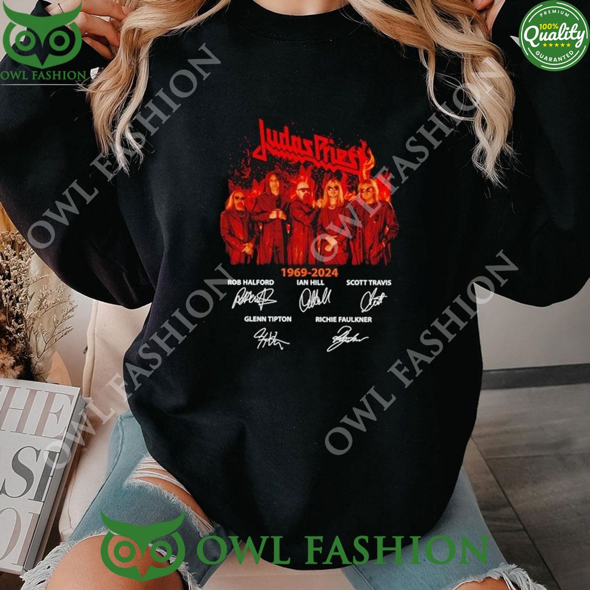 Judas Priest 1969 2024 Signatures 2D Sweatshirt
