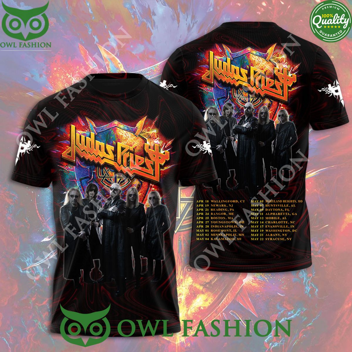 Judas Priest Band World Tour 3D T-shirt