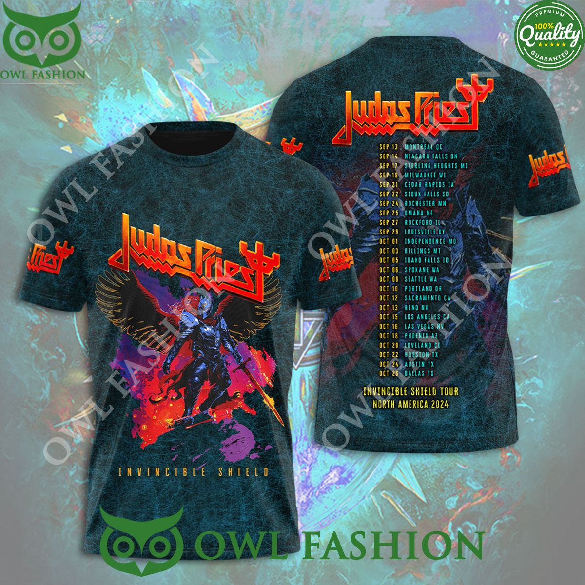 Judas Priest Invincible Shield Tour NA 2024 3D Tshirt Hoodie