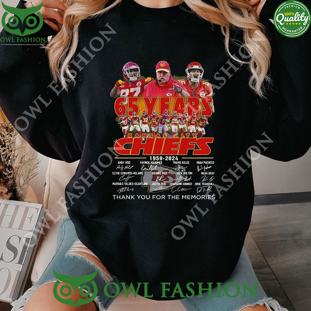 Kansas City Chiefs 65 Years 1959 – 2024 Thank You For The Memories Shirt Hoodie